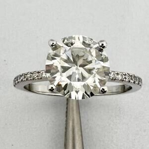 Moissanite Diamond Engagement Ring 2 Ct Brilliant 18K Finish GRA Size 6